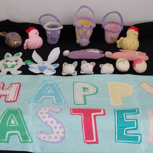 Other - Handmade Easter Decor Table Runner Banner with Plush & Crochet Accents